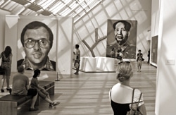 The author with Warhol icons at the Met