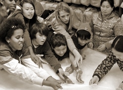 Students learn about silk-making in Shanghai