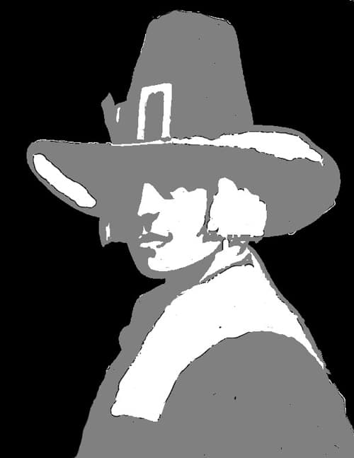 The two-color image of a pilgrim