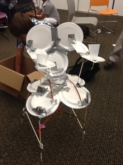 a chair recreated with crafting materials