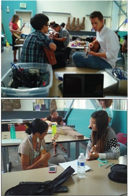 two different images of students working in pairs