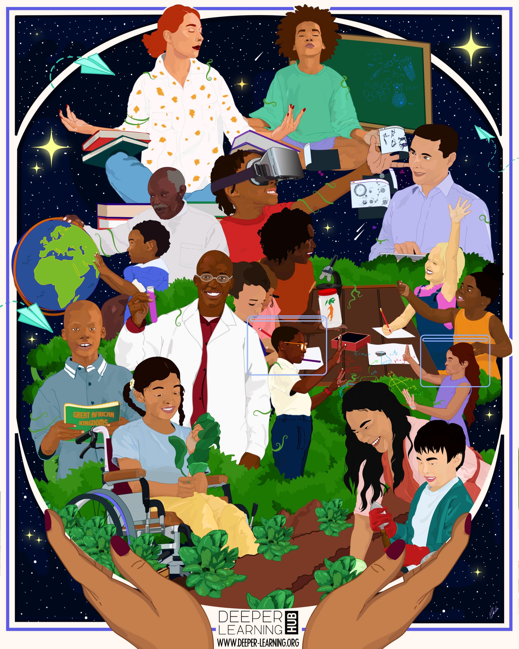 Painting representing commitments made by participants in the 2021 Deeper Learning conference