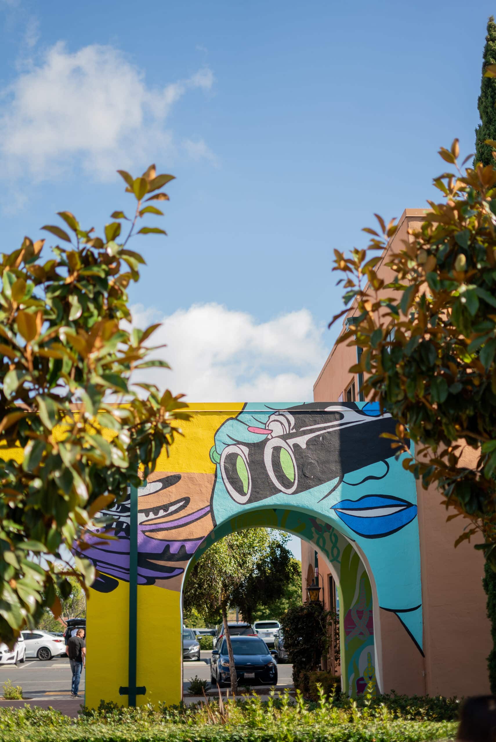 View of part of Scarlett Baily's liberty station mural