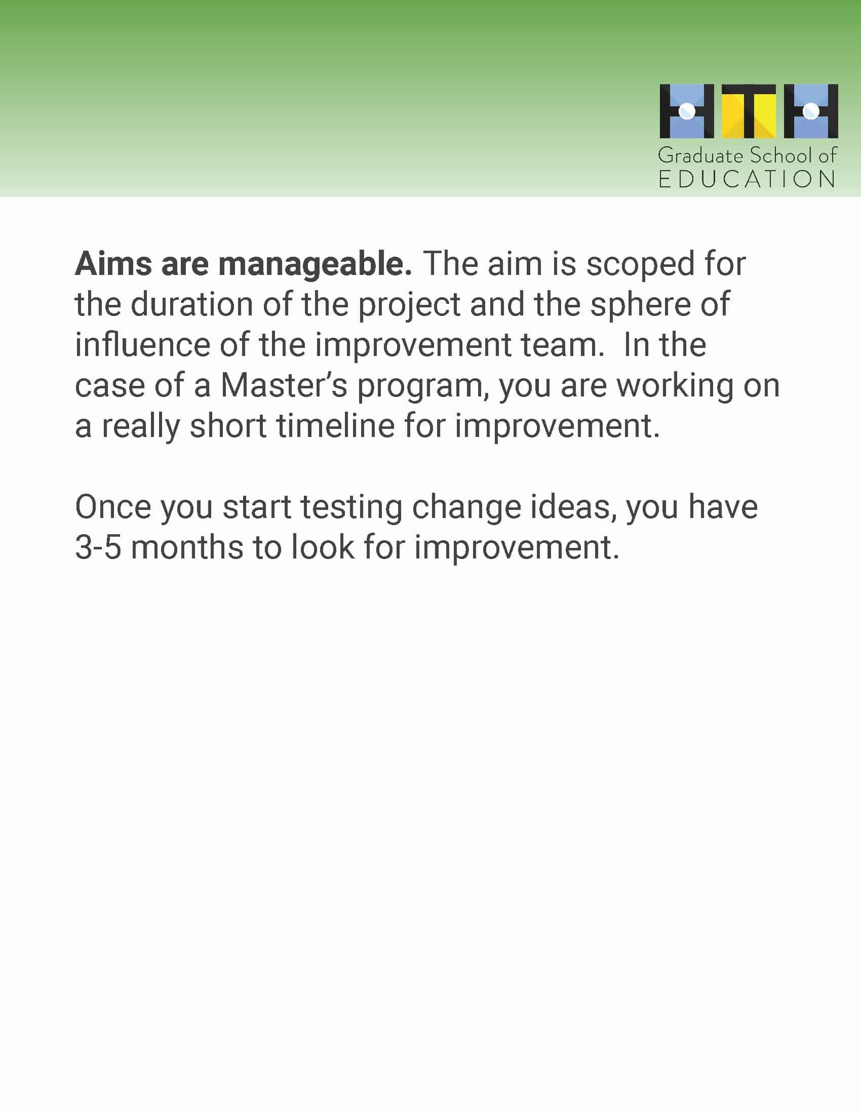 Evaluating Aim Statements Work Book | HTH Unboxed