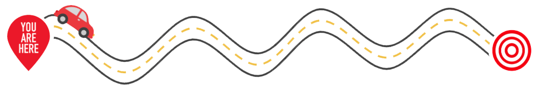 Car traveling along road (simple graphic)