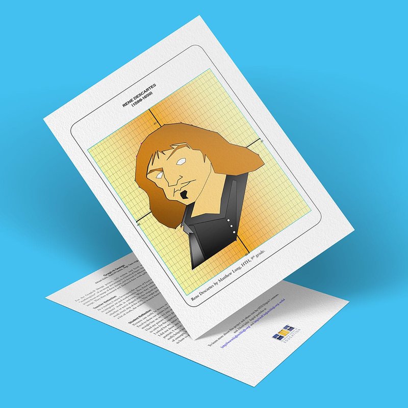 A Graph-It Design illustration features a person with long hair on a printed page, complemented by text on a second page beneath it. The pages elegantly form a V-shape against a serene blue background.