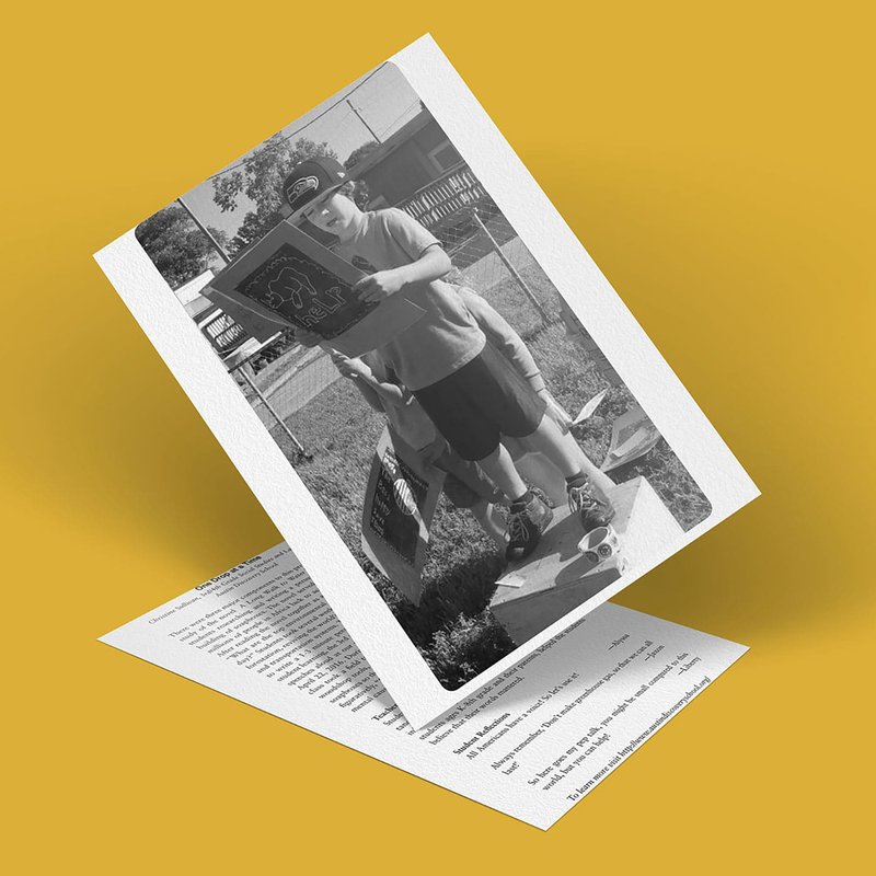 A grayscale photograph captures a child in a cap clutching a dinosaur book, standing on a skateboard outdoors with another skateboard beside them. Against the yellow background overlaid on a document, the scene feels like one drop of nostalgia paused in time.