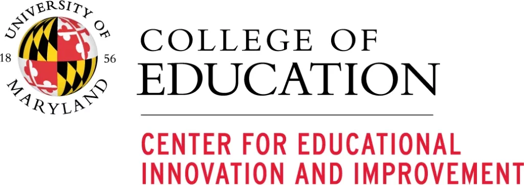 Logo of the University of Maryland College of Education, featuring the university seal on the left and text reading CENTER FOR EDUCATIONAL INNOVATION AND IMPROVEMENT in red below.